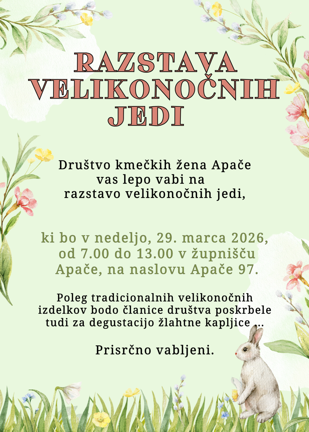 Green Festive Floral Easter Invitation (8)